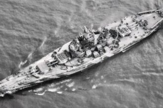 45,000-Ton US Navy Battleship USS Alabama Was Towed Through the Panama Canal With 11 Inches of Clearance on Each Side. She Carried 9 16-Inch Guns Firing 2,700-Pound Shells, Earned 9 Battle Stars Across the Pacific, and Never Lost a Sailor to Enemy Fire.