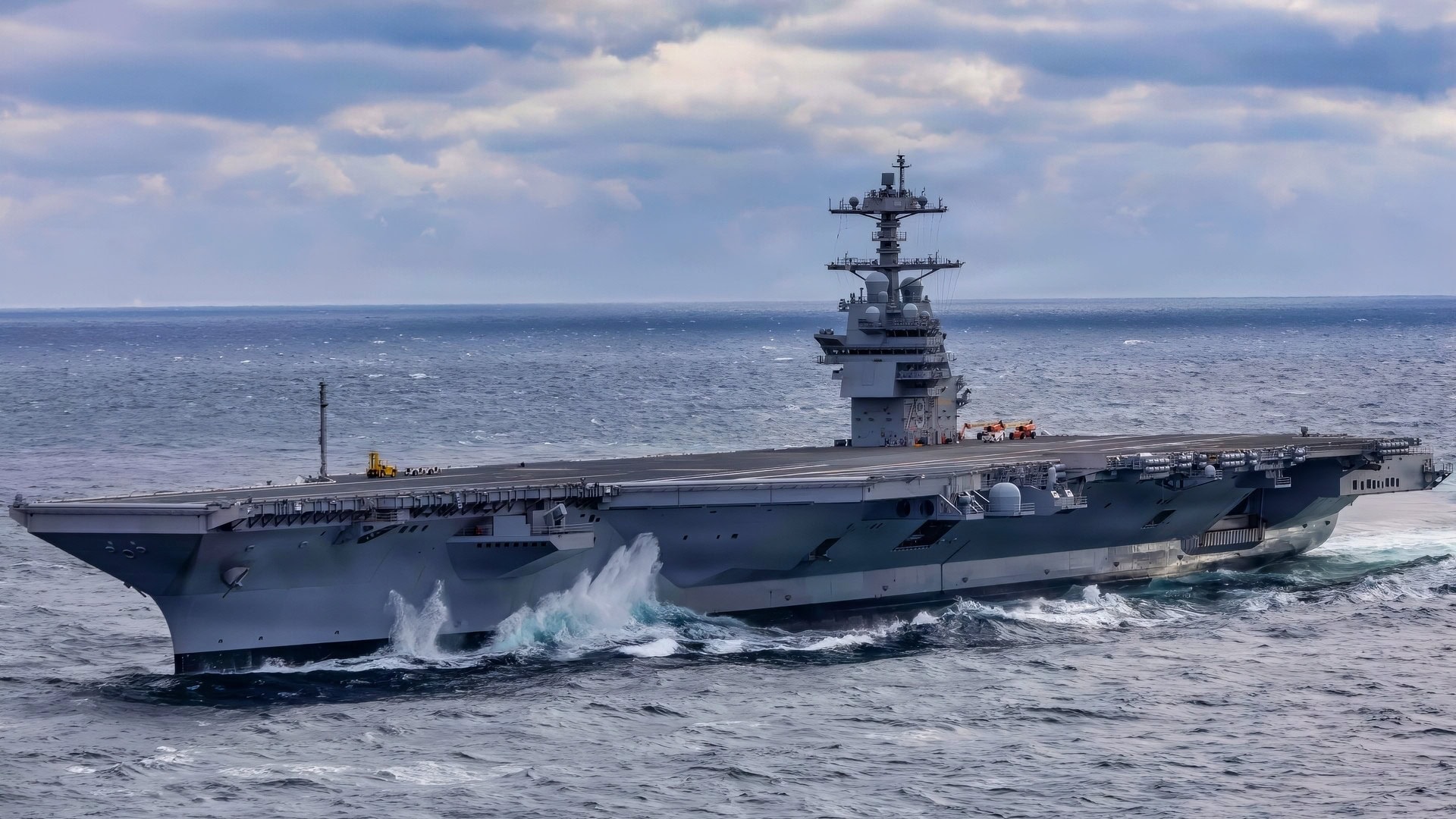 Pre-Commissioning Unit John F. Kennedy (CVN 79) transits the Atlantic Ocean during Builder's Sea Trials, Jan. 28, 2026. Builder’s Trials provide an opportunity to test ship systems and components at sea for the first time, and make required adjustments prior to additional underway testing. (U.S. Navy photo by Mass Communication Specialist 2nd Class Kaitlin Young)